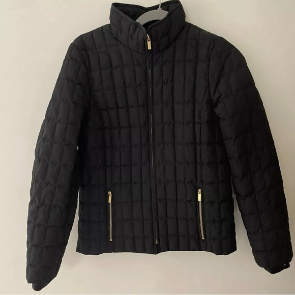 J. Crew Goose Down Puffer Jacket S Small Black Full Zip Pockets - Picture 4 of 5